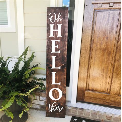 Oh Hello There Front Porch Welcome Decal Vertical Welcome Etsy