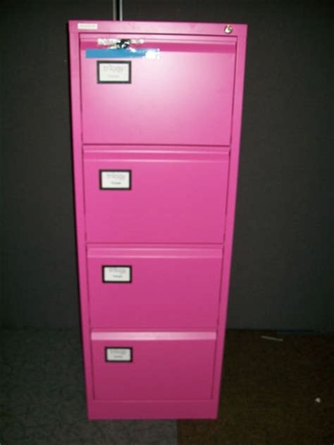 Pencil drawer, standard and file drawers 4 Drawer Filing Cabinet in Pink * * New