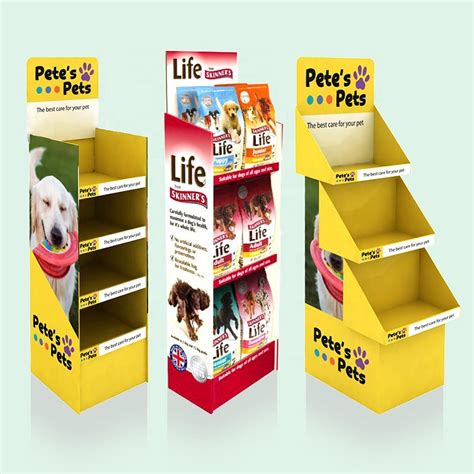 Cardboard Pet Product Dog Cat Store Shop Food Toy Display Rack
