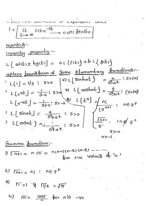 Solution Laplace Transform Maths Handwritten Notes Studypool