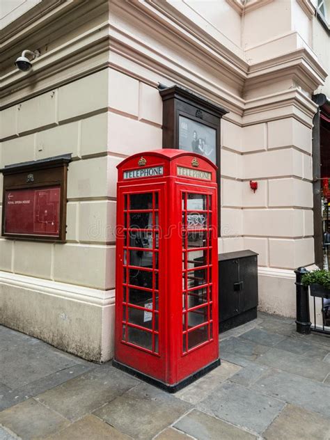 London England The Iconic British Old Red Telephone Box Editorial