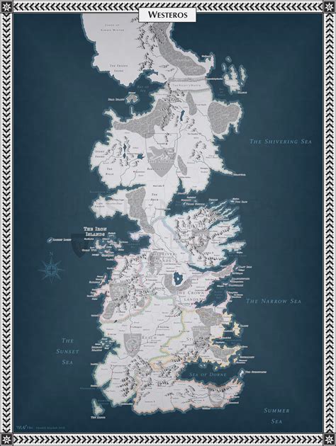 Updated Map Of Westeros Maps Of The World