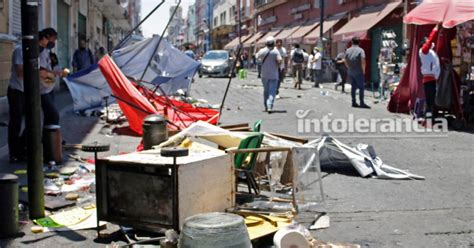 Centro Histórico vendedores ambulantes libran batalla campal