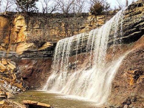 Visiting Cowley State Fishing Lake Waterfall In Southeast Kansas No