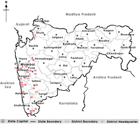 Map Of Maharashtra State With Collecting Localities Download