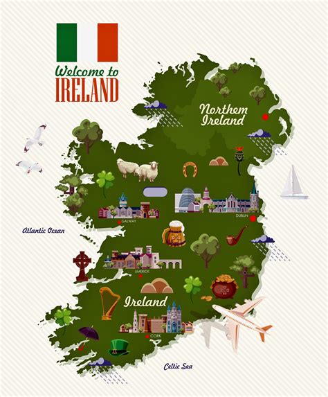 Ireland Map Of Major Sights And Attractions