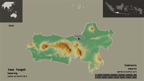 Jawa Tengah Central Java Administrative And Political Vector Map