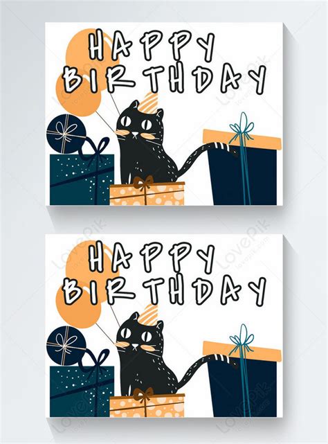 Free Cat Birthday Card Funny Cat Birthday Card 559035 Vector Art At