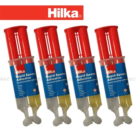 4 Pack Hilka 2 Part Epoxy Syringe Quick Setting Adhesive