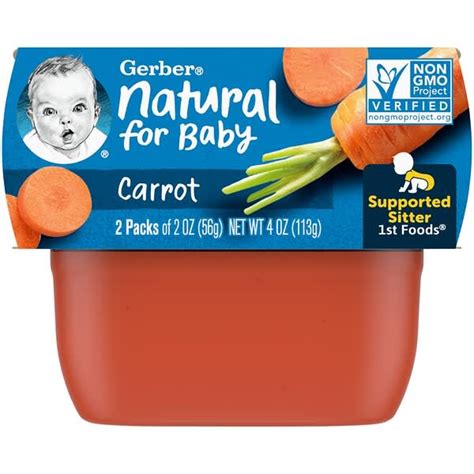 Gerber Natural For Baby 1st Foods Carrot 2 Pack 2 Oz 56 G Each