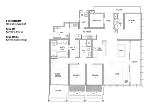 Floor plans tell you everything about the unit such as layout, shape and size, facing and whether there is a yard, balcony, bay windows or home shelter in the unit. Parc Komo Freehold Condo - Floor Plan - 69202934 - Singapore