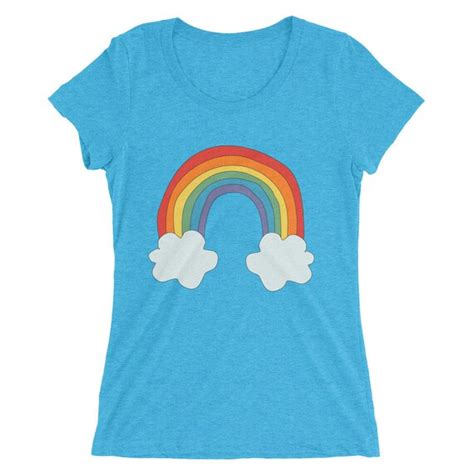 Rainbow T Shirt Womens Rainbow Shirt Ladies Short Sleeve Etsy