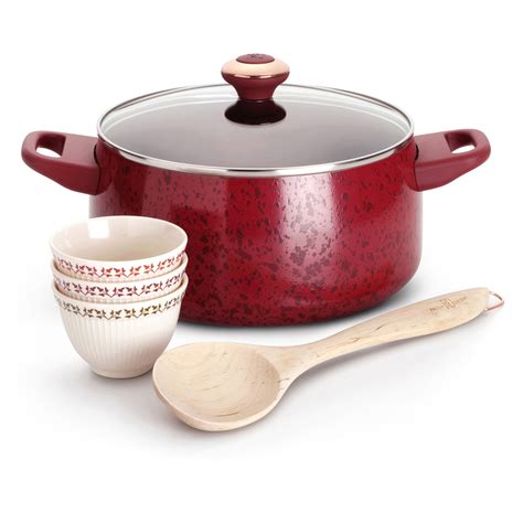 Soak the ceramic pan in hot water for 30 minutes to remove burnt food. Paula Deen Signature Cookware 6 Piece Soup N Stew Set at ...
