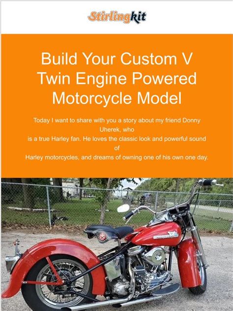 Stirlingkit Build Your Custom V Twin Engine Powered Motorcycle Model