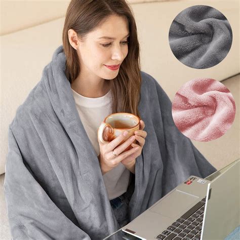 electric heated blanket comfort throw timer control bed sofa super cozy warmth ebay
