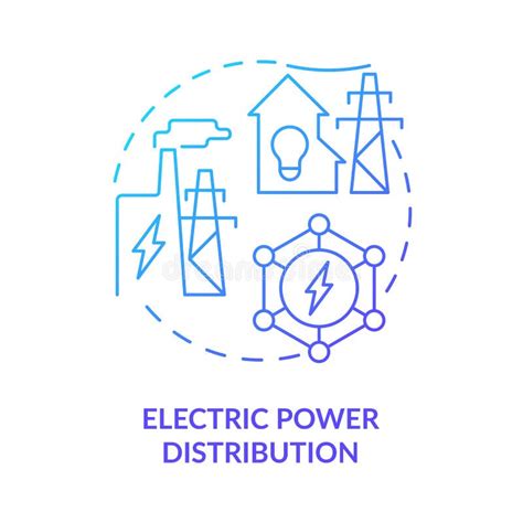 Electric Power Distribution Blue Gradient Concept Icon Stock Vector