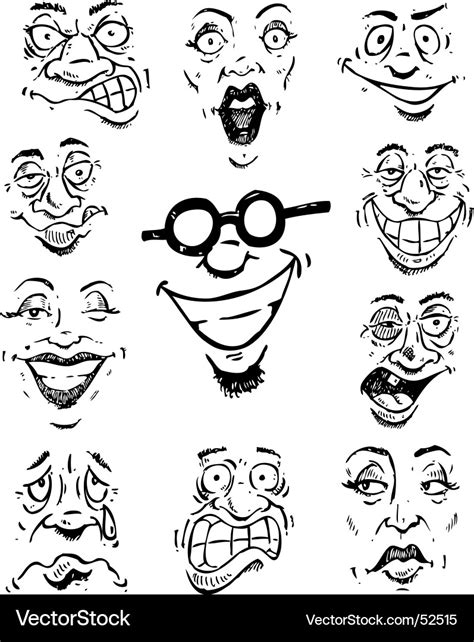 Funny Faces Royalty Free Vector Image Vectorstock