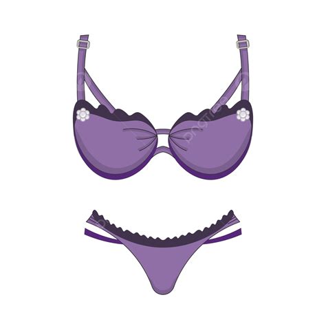 Biquíni Roxo Com Flor De Pérola Png Bikini Daleman Sutiã Imagem Png