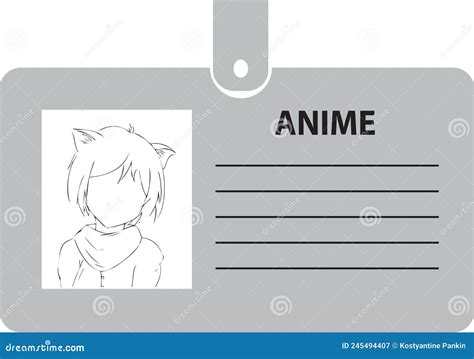 Id Card For Anime Stock Vector Illustration Of Security 245494407
