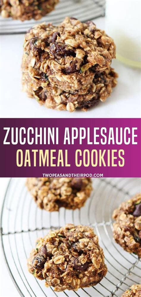 If you love oatmeal cookies for their chewiness and molasses cookies for their flavor, this recipe is an excellent choice. Zucchini Applesauce Oatmeal Cookies | Zucchini Cookie Recipe