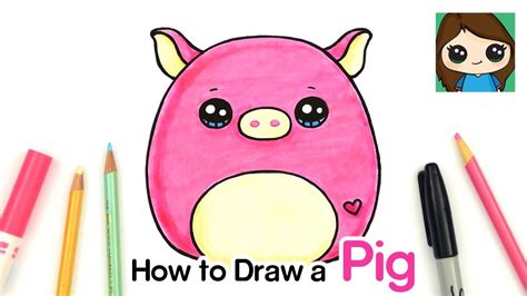 How To Draw A Baby Pig Easy Squishmallow Youtube Cute Drawings