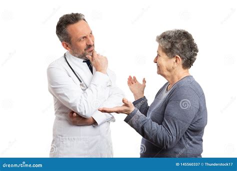 patient asking question and medic thinking about answer stock image image of health analyzing