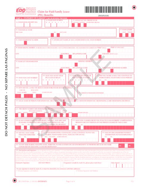 Edd Maternity Leave Form Fill Out Sign Online DocHub