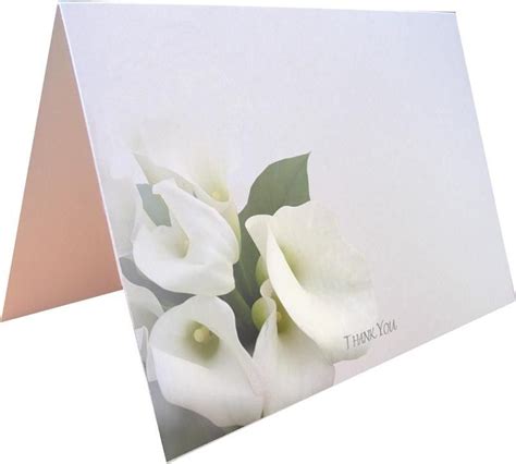 Calla Lily White Bouquet Wedding Thank You Card Blank Calla Lily