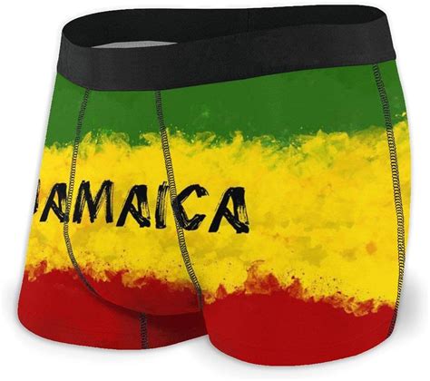 Jamaica Mens Soft Breathable Boxer Briefs Underwear Black Clothing