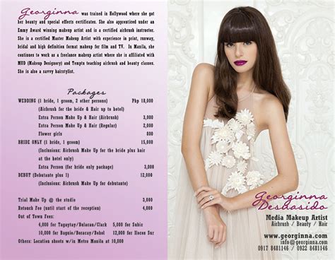 Some artists like to shape the top of the card. Georginna: Media Makeup Artist » Rates
