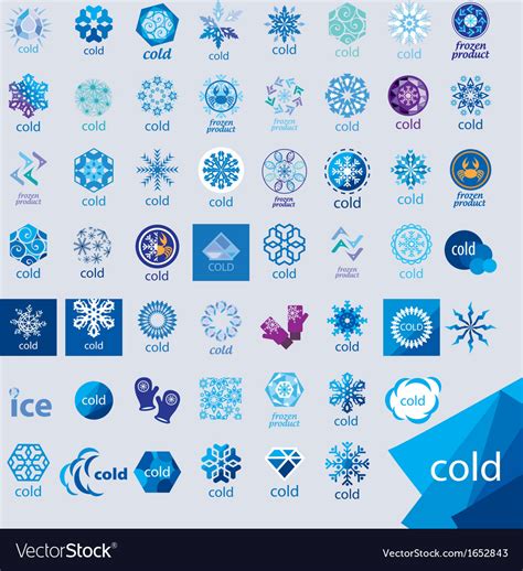 Biggest Collection Of Logos Cold And Frost Vector Image