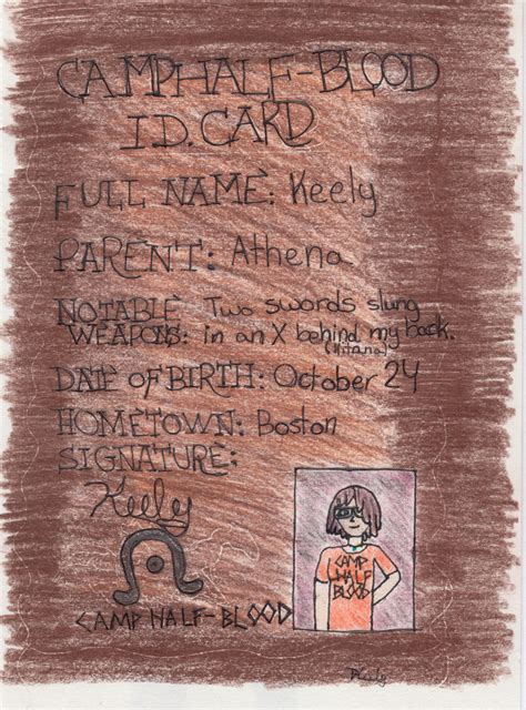 Camp Half Blood Id Card By Keely Z On Deviantart