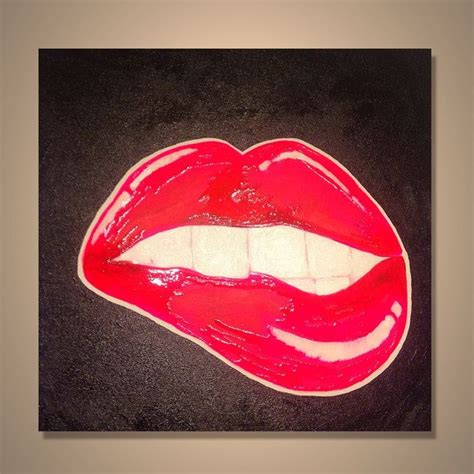 Seductive Red Lips Handmade Oil Painting On Canvas Wall Art — Canvas Paintings Lips