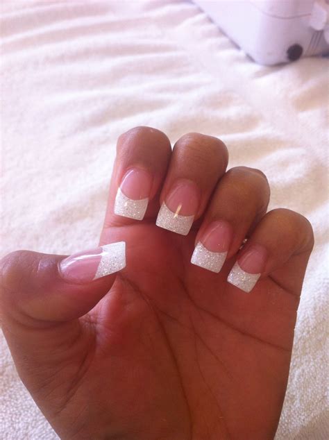 Go Bold And Stylish With White French Tip Nails With Glitter The Fshn
