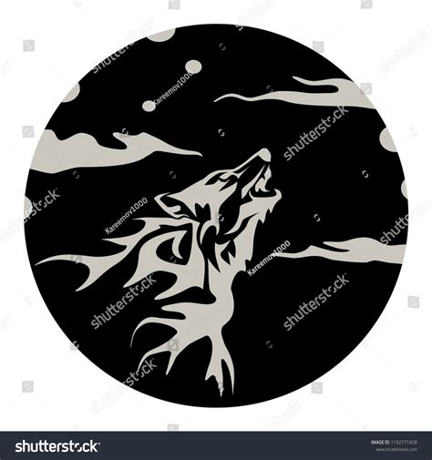Howling Wolf Vector Illustration Stock Vector Royalty Free 1192771828