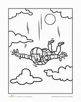Coloring Parachute Skydiving Skydiver Doodle Printable Books Drawings Adult sketch template