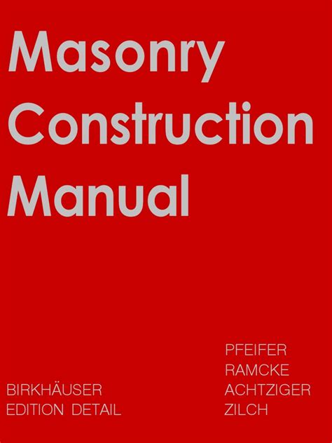 Download file & unzip/extract it download link below : Masonry Construction Manual | Brick | Masonry | Free 30 ...
