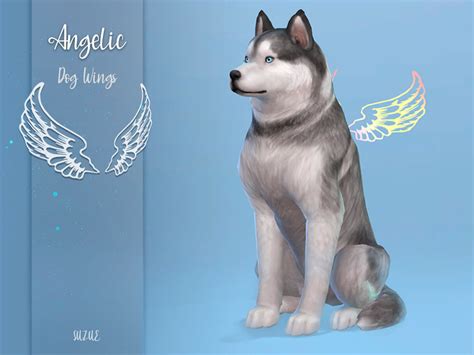 Suzues Angelic Wings Dog Dogs Tumblr Sims 4 Dog Angel