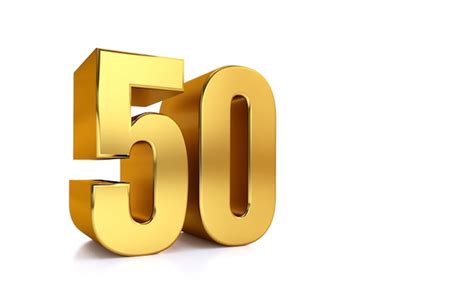 Il Numero 50 Cinquanta Isolato Su Fondo Bianco 3d Rende Foto Premium