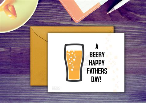 Fathers Day Card Beer Card Printable Instant Download Beer