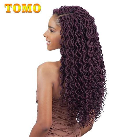 Tomo 24 Roots 18inch Goddess Faux Locs Curly Crochet Braids Hair Ombre