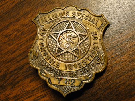 Scarce 1920 Illinois Special Police Badge Automobile
