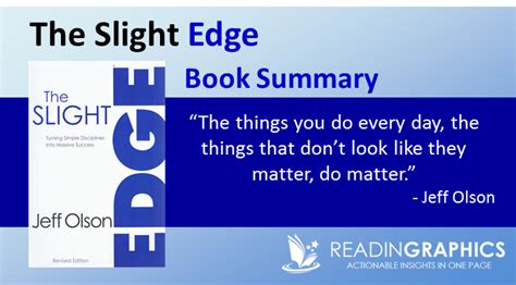 Book Summary The Slight Edge Turning Simple Disciplines Into Massive