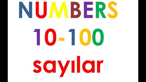Ingilizce Sayılar 10 100 Numbers In English Youtube