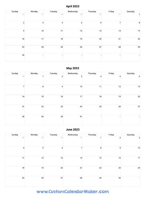 March And April 2023 Printable Calendar Template To June Vrogue