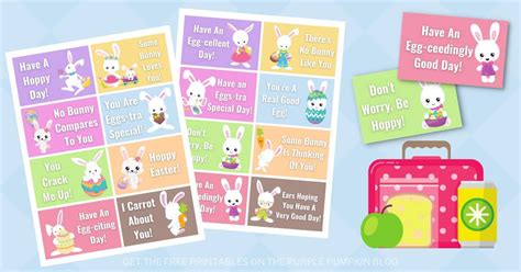 Free Printable Easter Lunch Box Notes