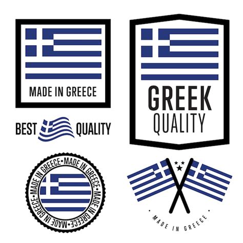 Premium Vector Made In Greece Label Set