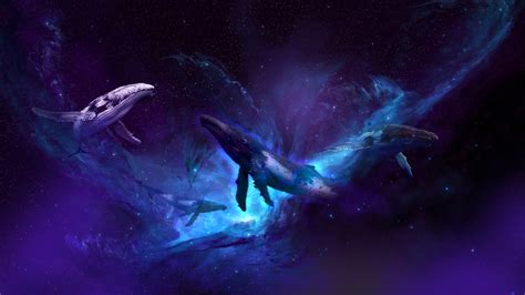 Universe Whale Space Fantasy Art Colorful Artwork Space Art