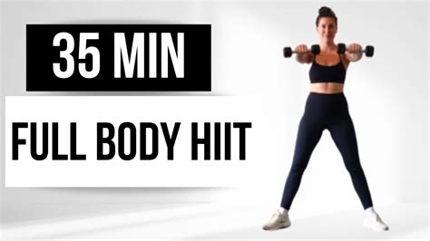 35 min full body hiit strength workout no repeats build muscle at home with dumbbells