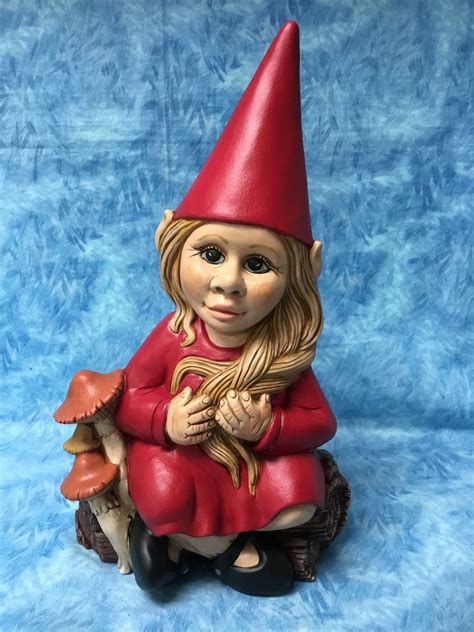 Girl Gnome Handcrafted Gnome Red Gnome Girl Gnome On Etsy Canada